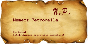 Nemecz Petronella névjegykártya